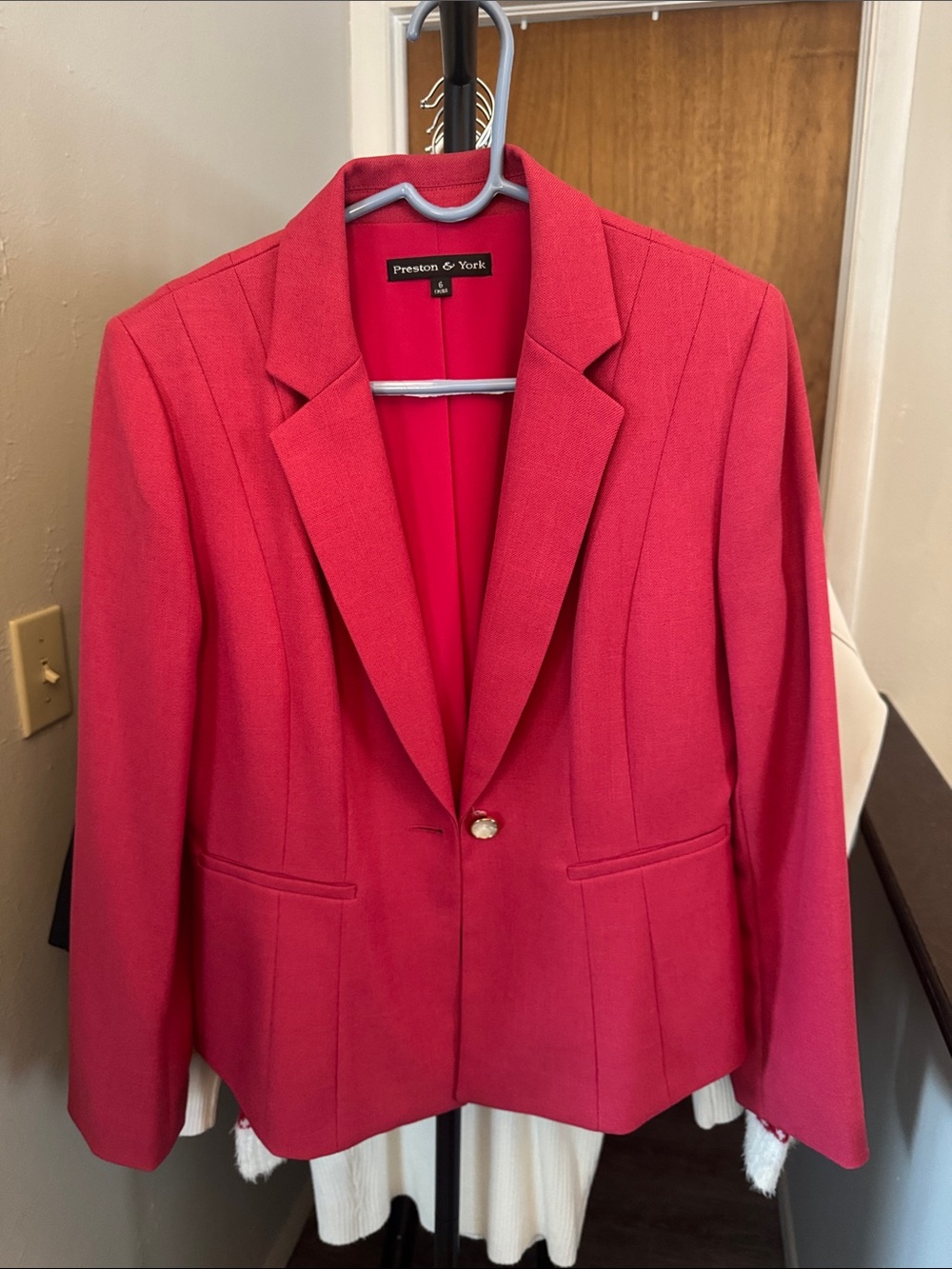Preston & York Raspberry Pink Single-Button Blazer
